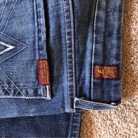 7 for all Mankind bootcut denim jeans medium wash size 29 runs smaller - Picture 6 of 7